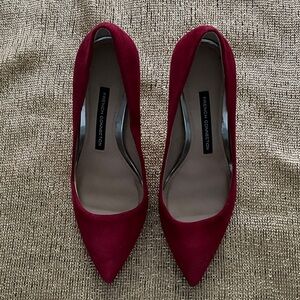 Elegant Red Suede Pumps, French Connection